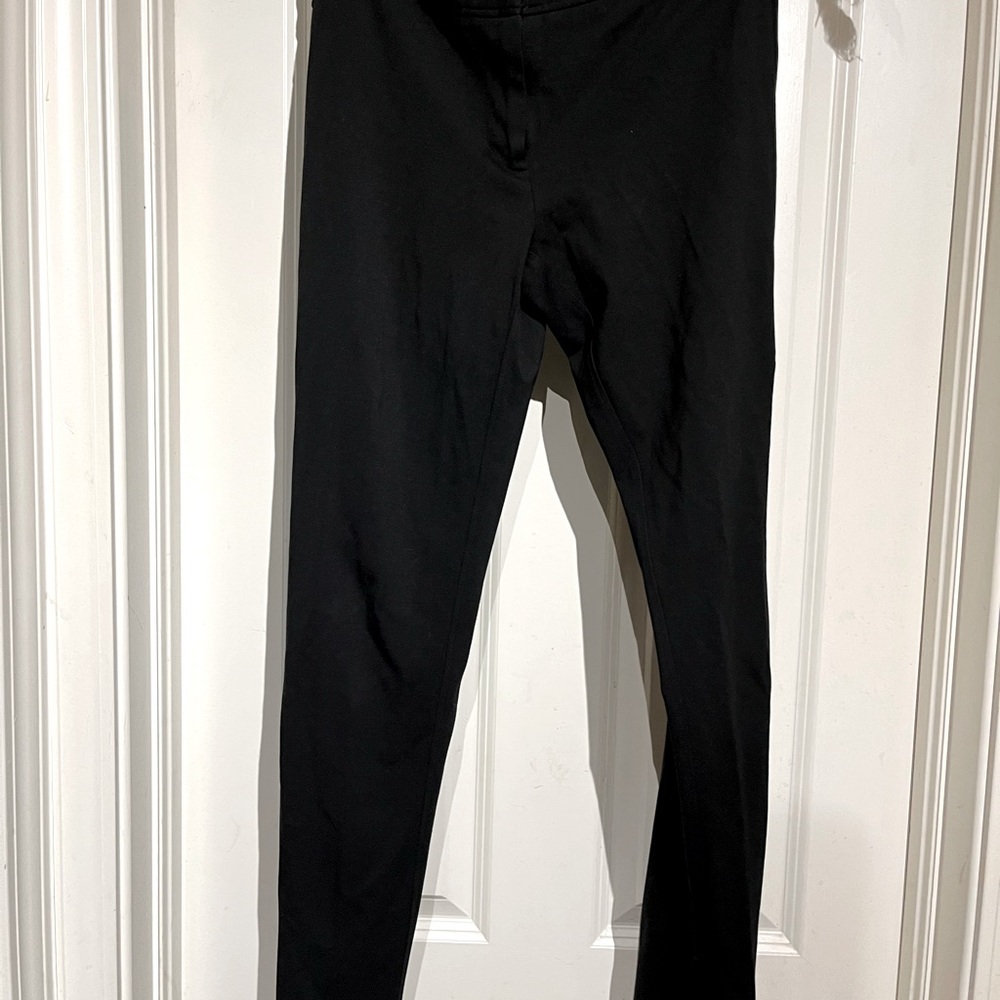 Black Ponte Knit Skinny Leg Pants